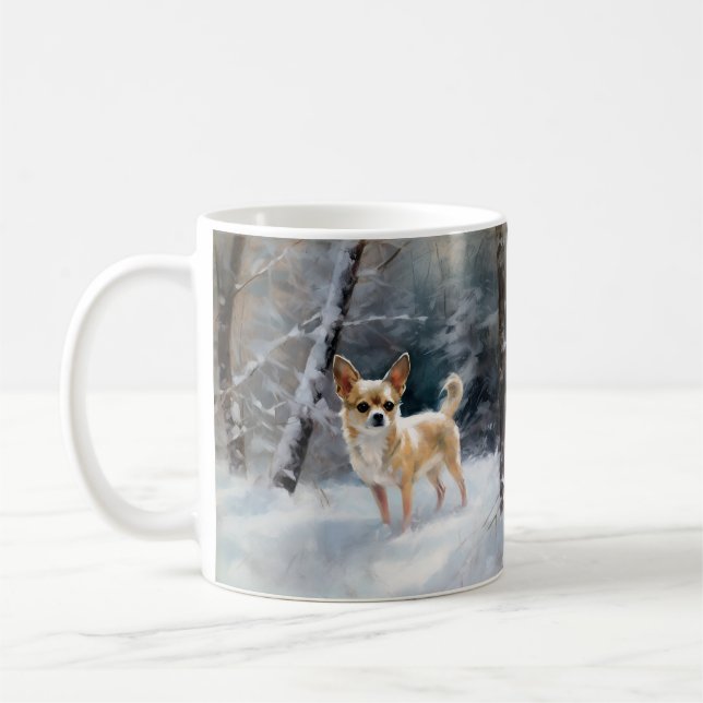Chihuahua Låt det snöa jul Kaffemugg (Vänster)