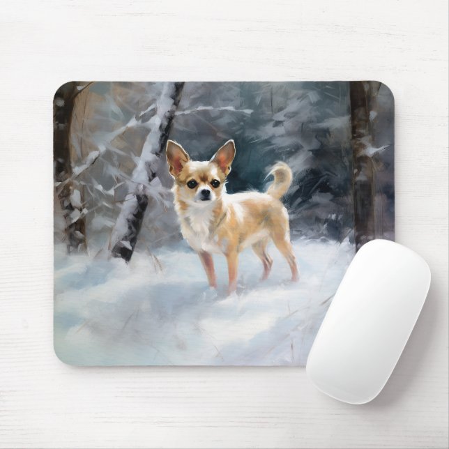 Chihuahua Låt det snöa jul Musmatta (Med mus)