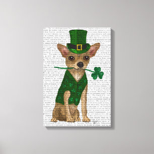 Chihuahua Leprechaun Canvastryck