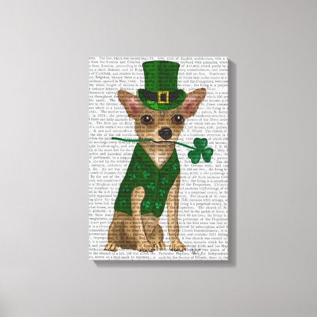 Chihuahua Leprechaun Canvastryck (Framsida)