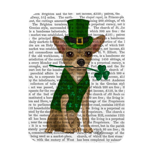 Chihuahua Leprechaun Magnet (Vertikal)