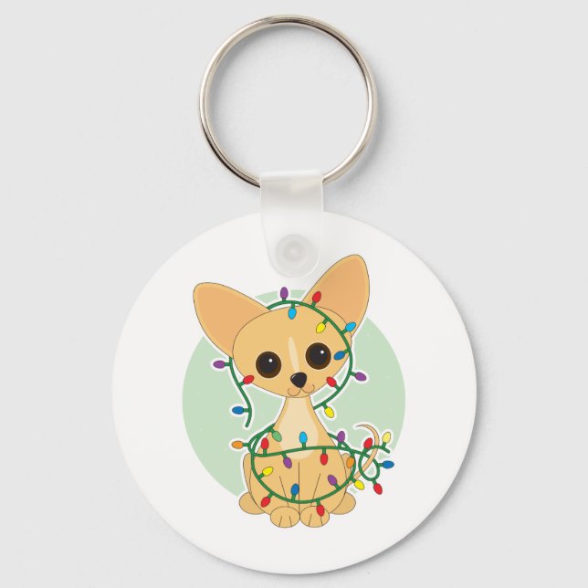 Chihuahua Ljus Nyckelring (Framsida)