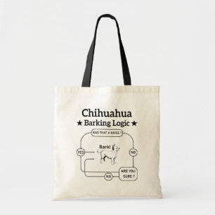 Chihuahua Logik för att skälla Rolig hund Valp Sar Tygkasse