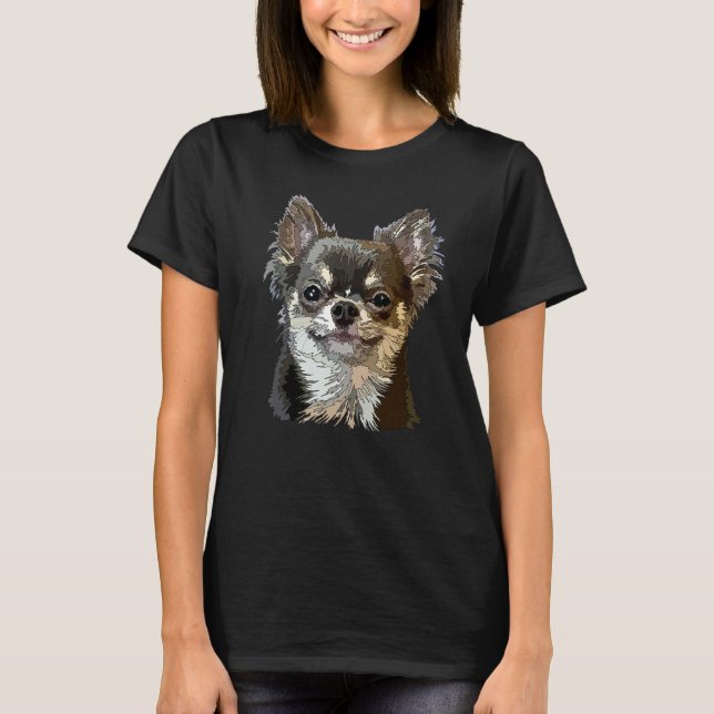 Chihuahua Long Hair Funny Chihuahua Long Haired Ch T Shirt (Framsida)