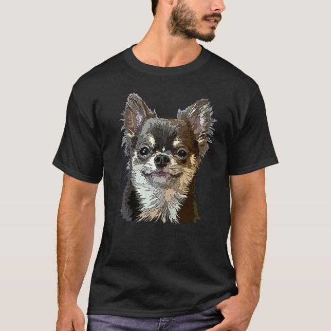 Chihuahua Long Hair Funny Chihuahua Long Haired Ch T Shirt (Framsida)