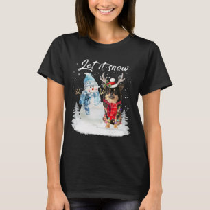 Chihuahua Long Hjul Santa Hund jul Snögubbe T Shirt