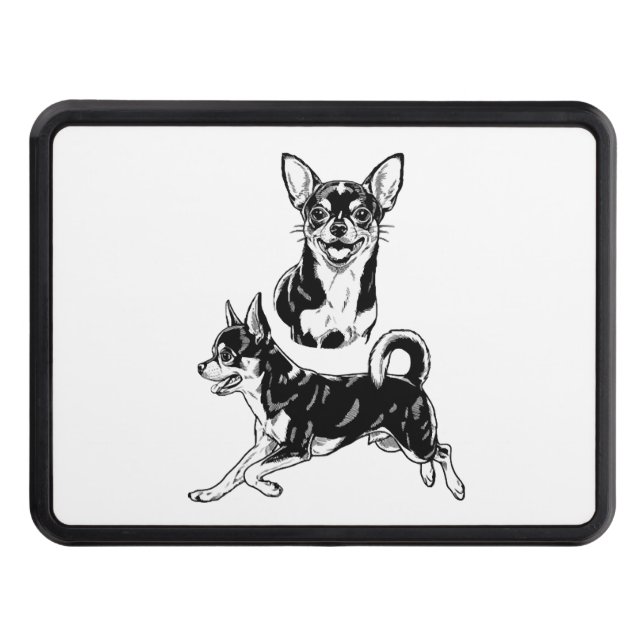 Chihuahua Lover's Delight Dynamic Duo in Black Dragkroksskydd (Framsidan)