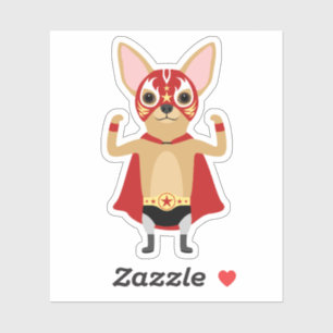 Chihuahua Luchador Wrestler Hund Stickers Klistermärken
