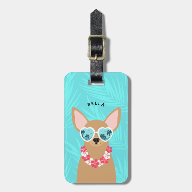 Chihuahua Luggage Tags Bagagebricka (Vertikal Framsida)