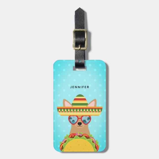 Chihuahua Luggage Tags Bagagebricka (Vertikal Framsida)