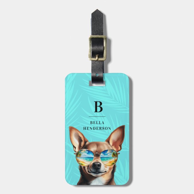Chihuahua Luggage Tags Bagagebricka (Vertikal Framsida)