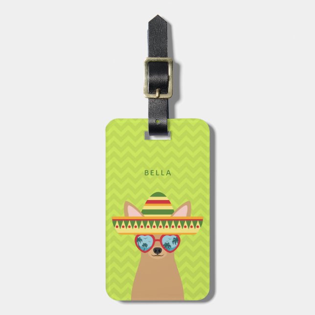 Chihuahua Luggage Tags Bagagebricka (Vertikal Framsida)
