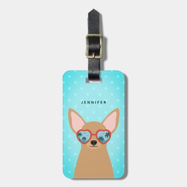 Chihuahua Luggage Tags Bagagebricka (Vertikal Framsida)