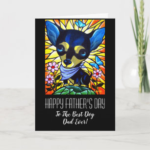 Chihuahua Lycklig Fars dag till bästa Hund Kort