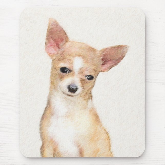Chihuahua-målning - Cute Original Hund Art Musmatta (Framsidan)