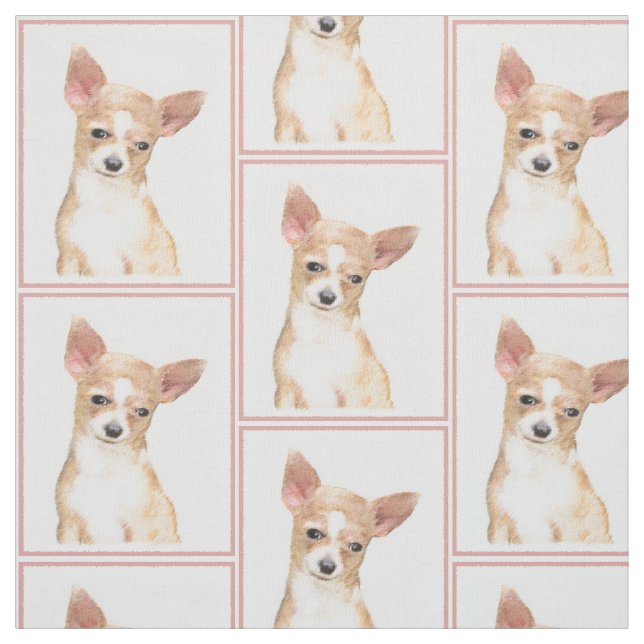 Chihuahua-målning - Cute Original Hund Art Tyg (Provkarta)