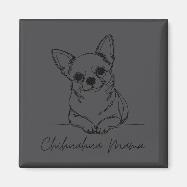 Chihuahua Mama Short Haired Chihuahua Mom Cute Dog Magnet (Framsidan)