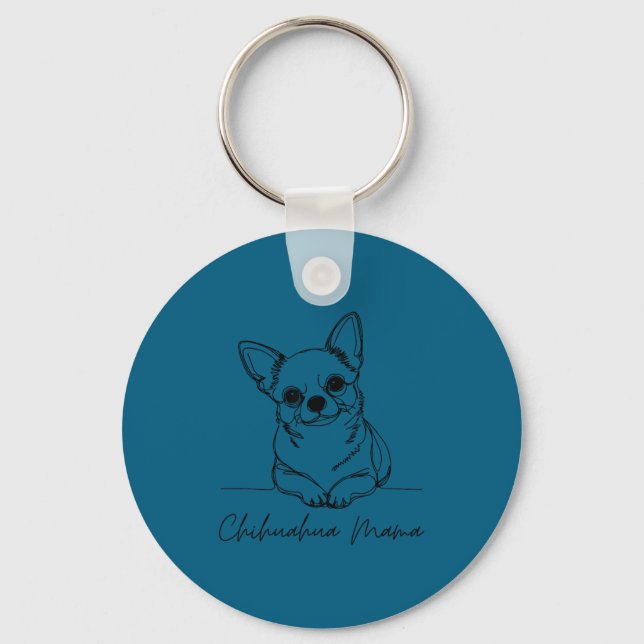 Chihuahua Mama Short Haired Chihuahua Mom Cute Dog Nyckelring (Framsida)