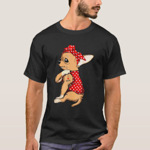 Chihuahua Mamma Bandana Cute I Kärlek Mamma Tattoo T Shirt