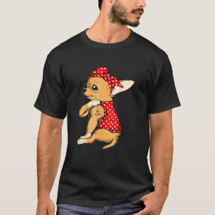 Chihuahua Mamma Bandana Cute I Kärlek Mamma Tattoo T Shirt
