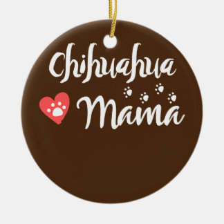 Chihuahua Mamma Chihuahua Mamma Hund älskare Heart Julgransprydnad Keramik