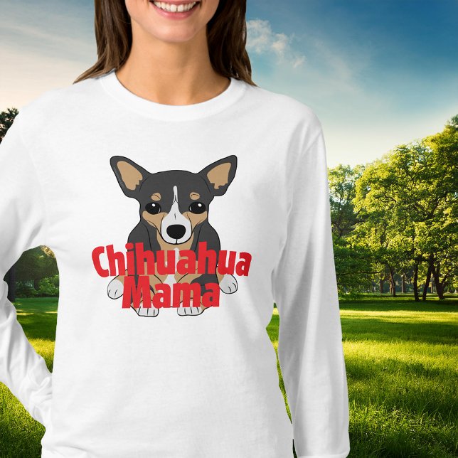 Chihuahua Mamma Cute Black Tan Tee Shirt (Chihuahua Mama Cute Black Tan T-Shirt)