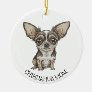 Chihuahua Mamma   Cute Hund Julgransprydnad Keramik