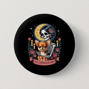 Chihuahua Mamma Halloween Hund Onwer Skeleton Wom Knapp