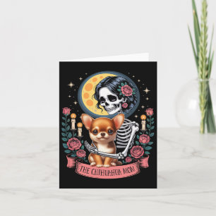 Chihuahua Mamma Halloween Hund Onwer Skeleton Wom Kort