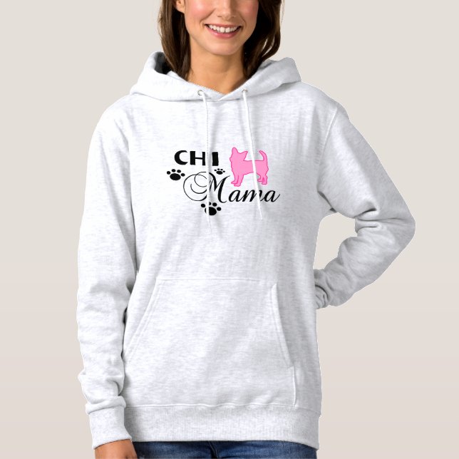 Chihuahua Mamma Hoodie T Shirt (Framsida)