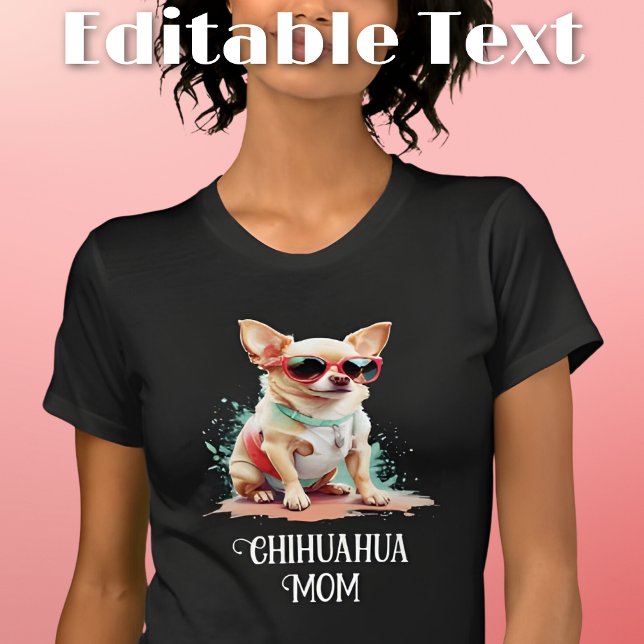 Chihuahua Mamma Hund Sunglasses T Shirt (Skapare uppladdad)