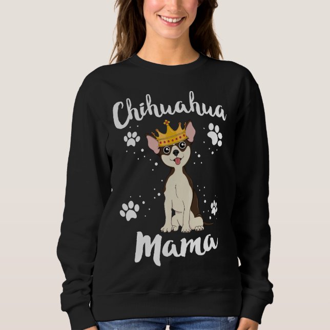 Chihuahua Mamma Kvinnor Mor Mamma Hundägare T Shirt (Framsida)