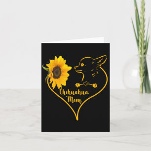 Chihuahua Mamma Med Solros Hjarta Mors Dag Kort