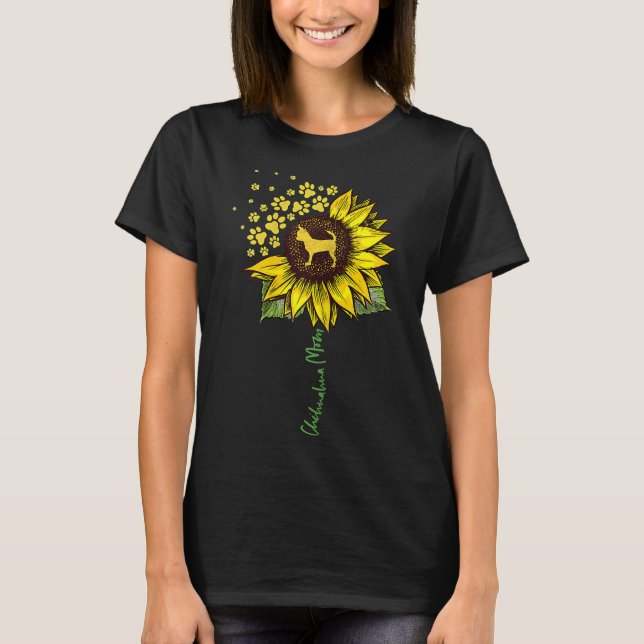 Chihuahua Mamma Solros Chiwawa Hund Mamma T Shirt (Framsida)