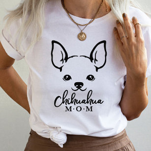 Chihuahua Mamma T-Shirt med Chihuahua Ansikte Grap