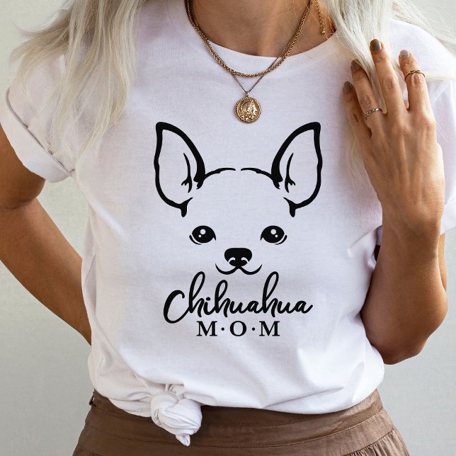 Chihuahua Mamma T-Shirt med Chihuahua Ansikte Grap (Skapare uppladdad)