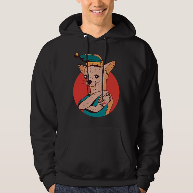 Chihuahua Mamma Tattoo Hoodie (Framsida)