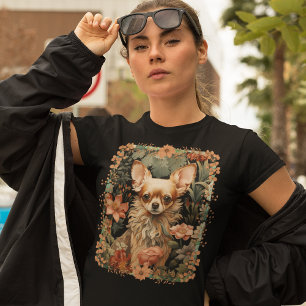 Chihuahua med Flowers i Stil i William Morris T Shirt