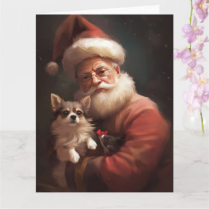 Chihuahua med Jultomten julafton Kort