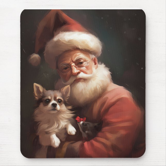 Chihuahua med Jultomten julafton Musmatta (Framsidan)
