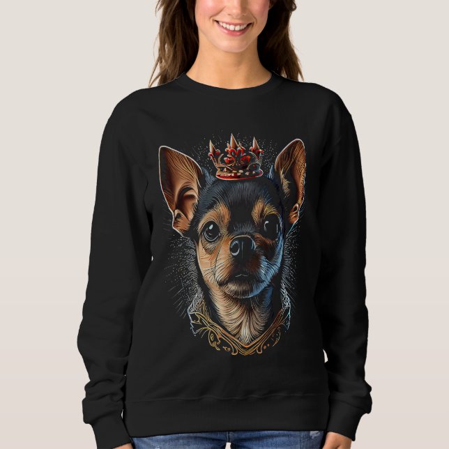 Chihuahua med krona t shirt (Framsida)