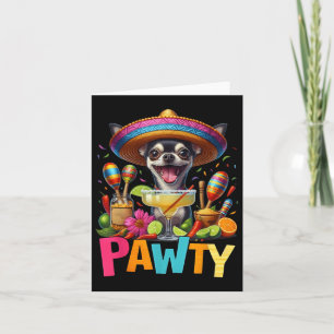 Chihuahua med Margarita Sombrero Pawty Cinco De Kort