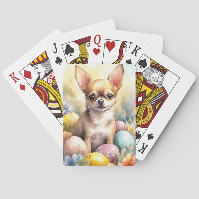 Chihuahua med Påskägg Helgdag Casinokort (Baksidan)