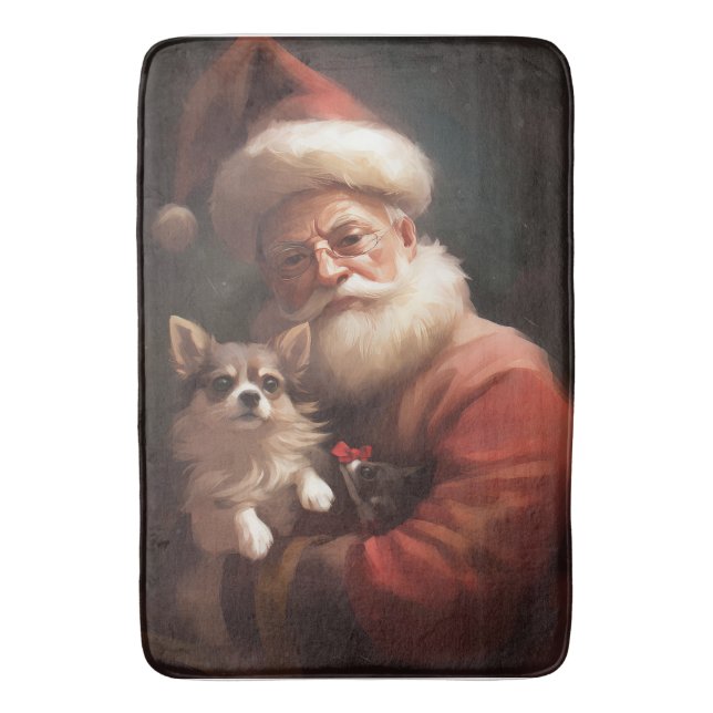 Chihuahua med Tomte Festiv Jul Badrumsmatta (Framsidan (Vertikal))