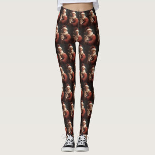 Chihuahua med Tomte Festiv Jul Leggings
