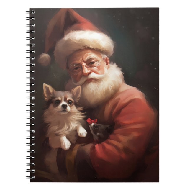 Chihuahua med tomte festlig jul anteckningsbok (Framsidan)