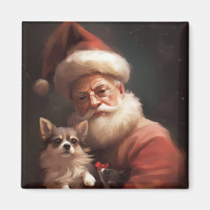 Chihuahua med Tomte Festlig jul Magnet