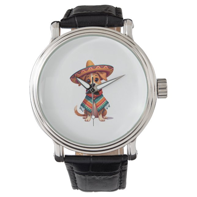 Chihuahua  Mexico  Cinco de Mayo  Funny Dog  (2) Armbandsur (Framsida)