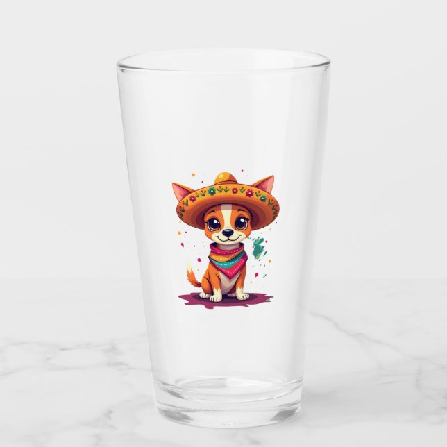 Chihuahua  Mexico  Cinco de Mayo  Funny Dog   (6) Glaskopp (Framsida)