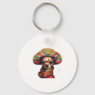 Chihuahua Mexico Cinco de Mayo Rolig hund Nyckelring